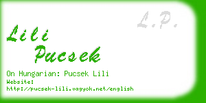 lili pucsek business card